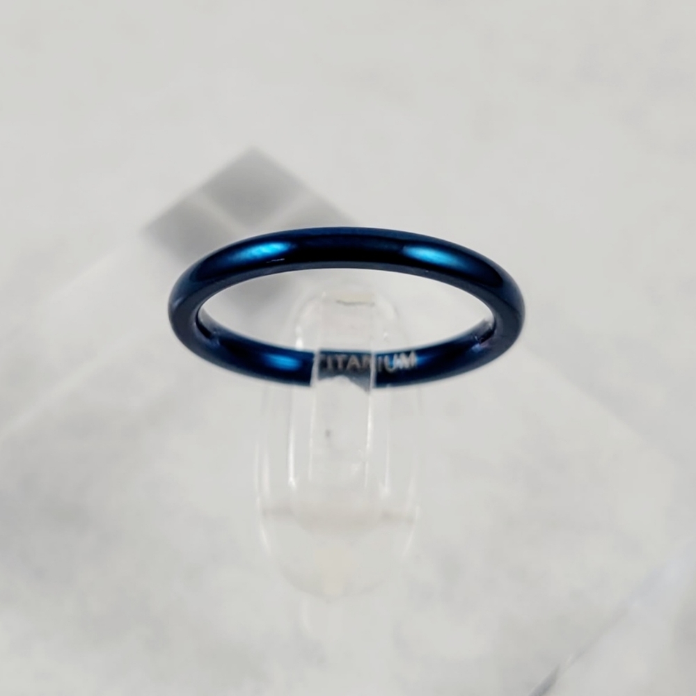 2mm Blue Titanium Band